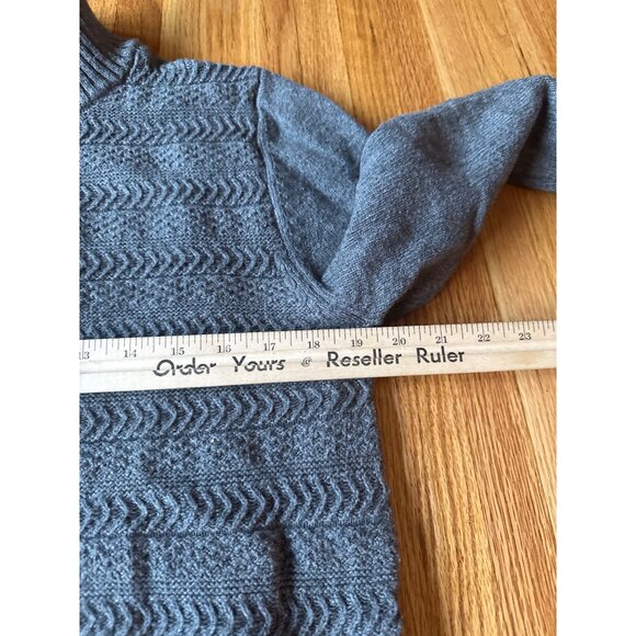 Marc Anthony Mens Grey Pullover Sweater Medium Cotton/Nylon Blend Ribbed Hem & C - Picture 3 of 7